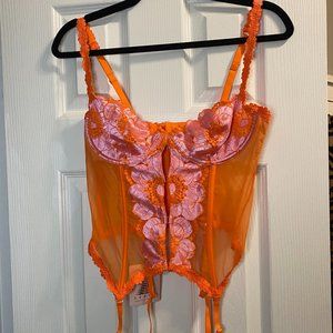 Savage X Fenty Orange and Pink Unlined Bustier